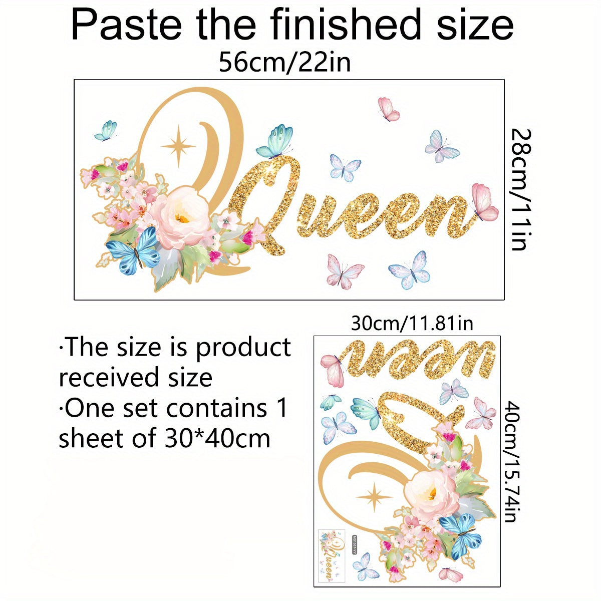 Princess English Background Wall Stickers