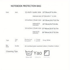 Space Cotton Embroidery Computer Bag Lightweight Protective Cover