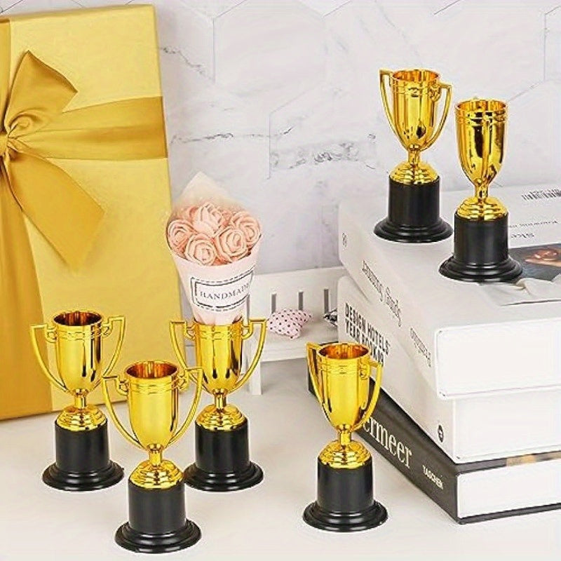 Mini Trophies 6-12pcs 10-16 cm Plastic Golden Trophy for Party Competitions