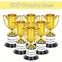 Mini Trophies 6-12pcs 10-16 cm Plastic Golden Trophy for Party Competitions