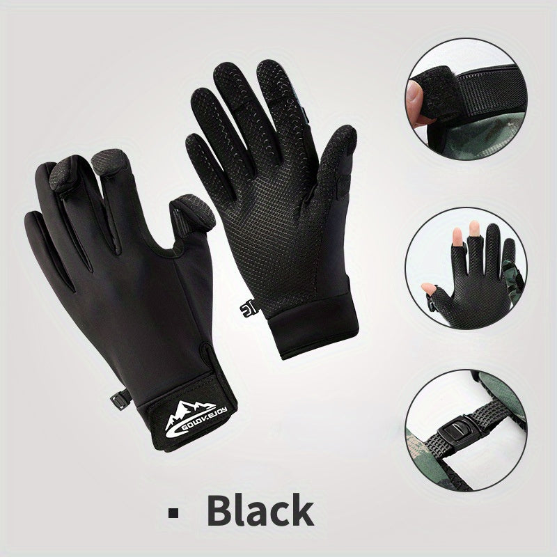 Winter Fishing Gloves 3 Finger Flip Touchscreen Unisex Ice Cycling Photography