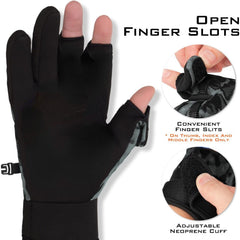 Winter Fishing Gloves 3 Finger Flip Touchscreen Unisex Ice Cycling Photography
