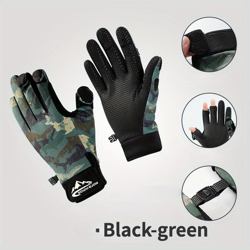 Winter Fishing Gloves 3 Finger Flip Touchscreen Unisex Ice Cycling Photography