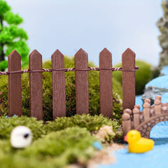 1pc Mini Wooden Fence for Fairy Garden Micro Landscape