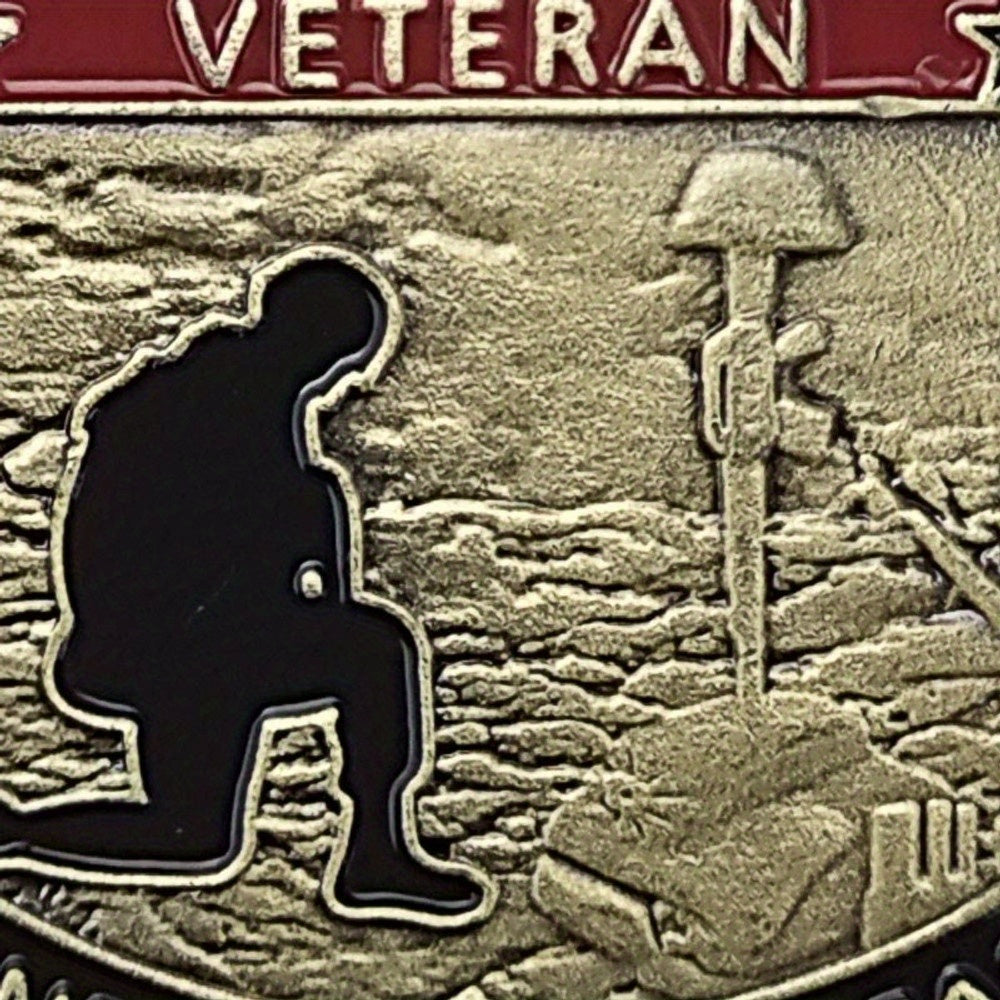 US Military Challenge Coin Stand Flag Kneel Fallen