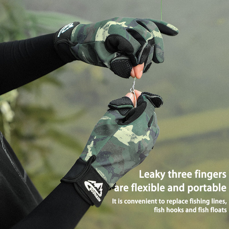 Winter Fishing Gloves Anti-slip Wear-resistant Windproof Gloves