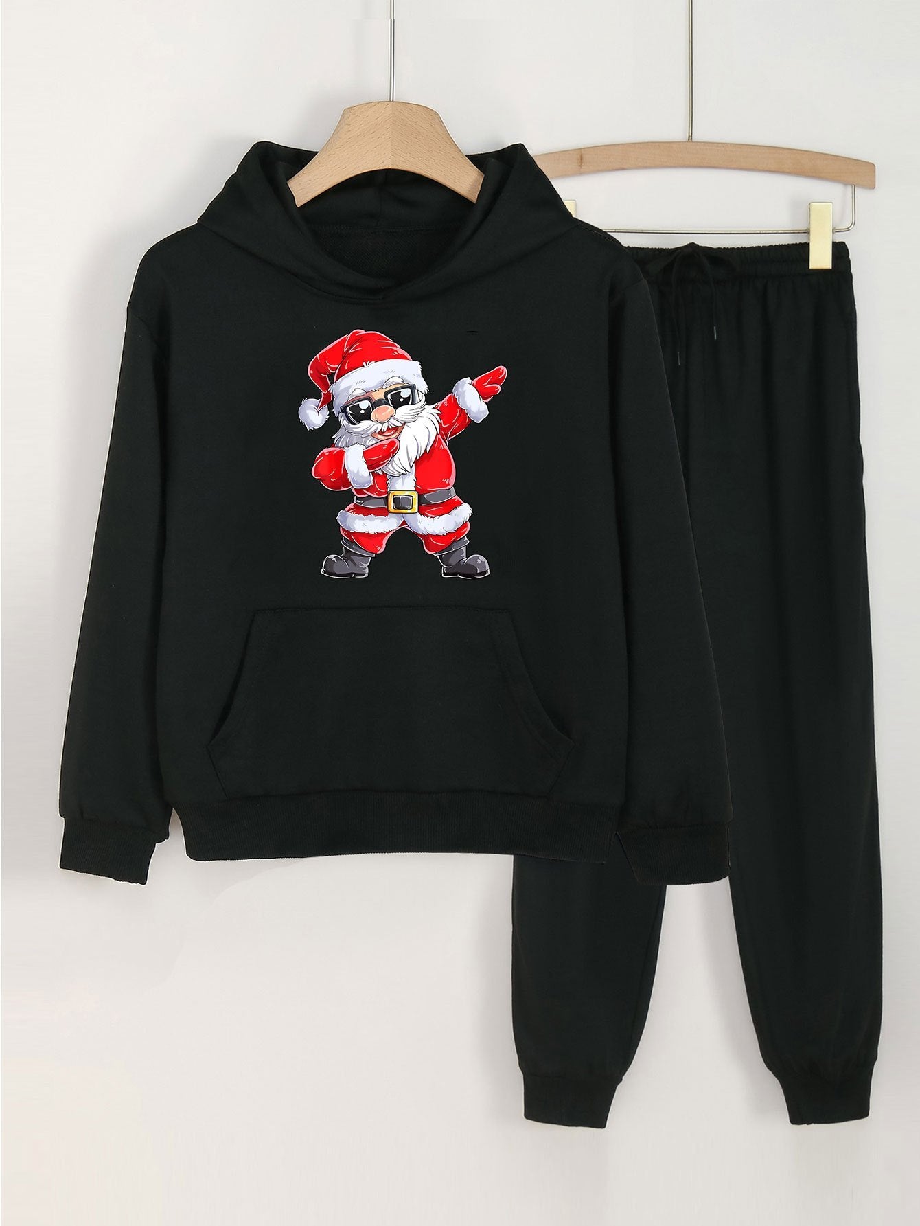 Girls Santa Claus Hooded Sweatshirt & Sweatpants Set