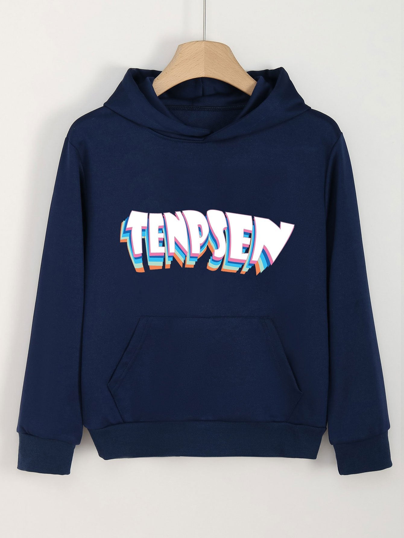 Creative Letter Print Hoodies With Pocket Girls Comfy Hooded Pullover