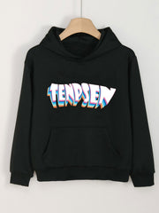 Creative Letter Print Hoodies With Pocket Girls Comfy Hooded Pullover