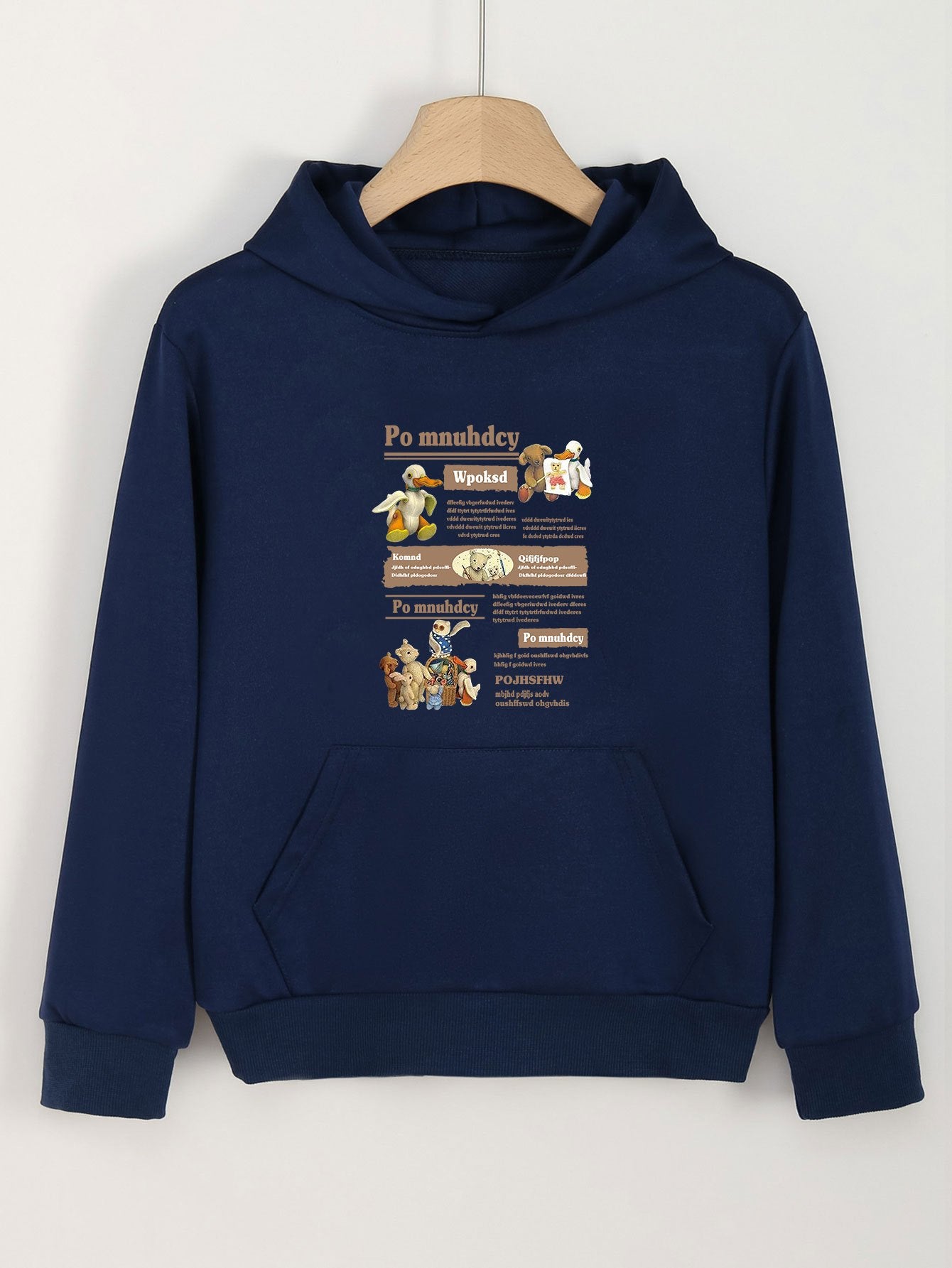 Girls Duck Print Hoodie Comfy Pullover Spring Fall Gift