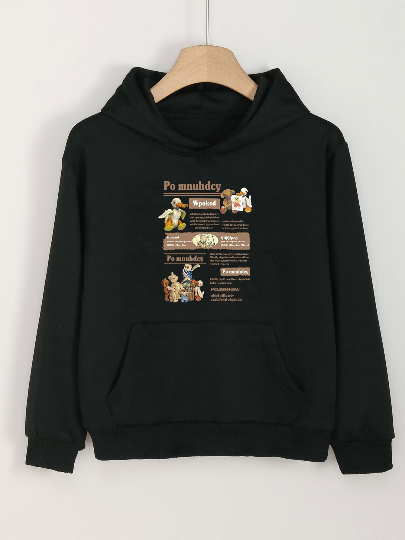 Girls Duck Print Hoodie Comfy Pullover Spring Fall Gift