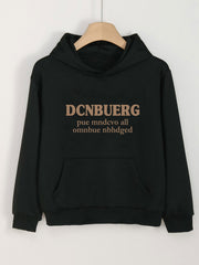 Girls Letter Print Hoodies Comfy Hooded Pullover Spring Fall Christmas Gift