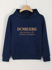 Girls Letter Print Hoodies Comfy Hooded Pullover Spring Fall Christmas Gift