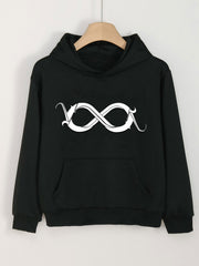 Pattern Print Hoodies w/ Pocket Girls Pullover Spring Fall Sports Gift