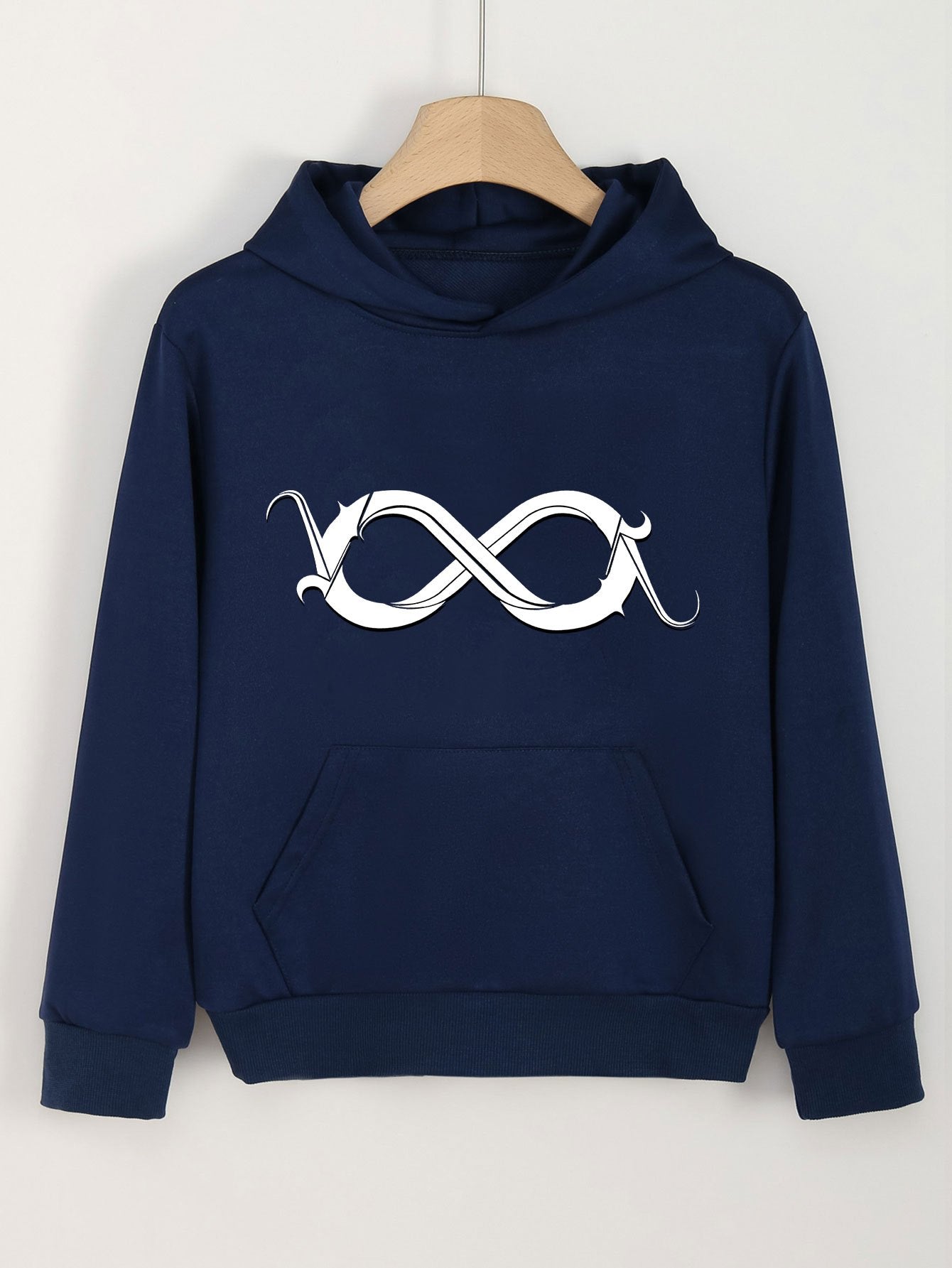 Pattern Print Hoodies w/ Pocket Girls Pullover Spring Fall Sports Gift