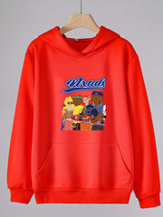 Cartoon Cats Girl Pattern Hooded Sweatshirt for Girls