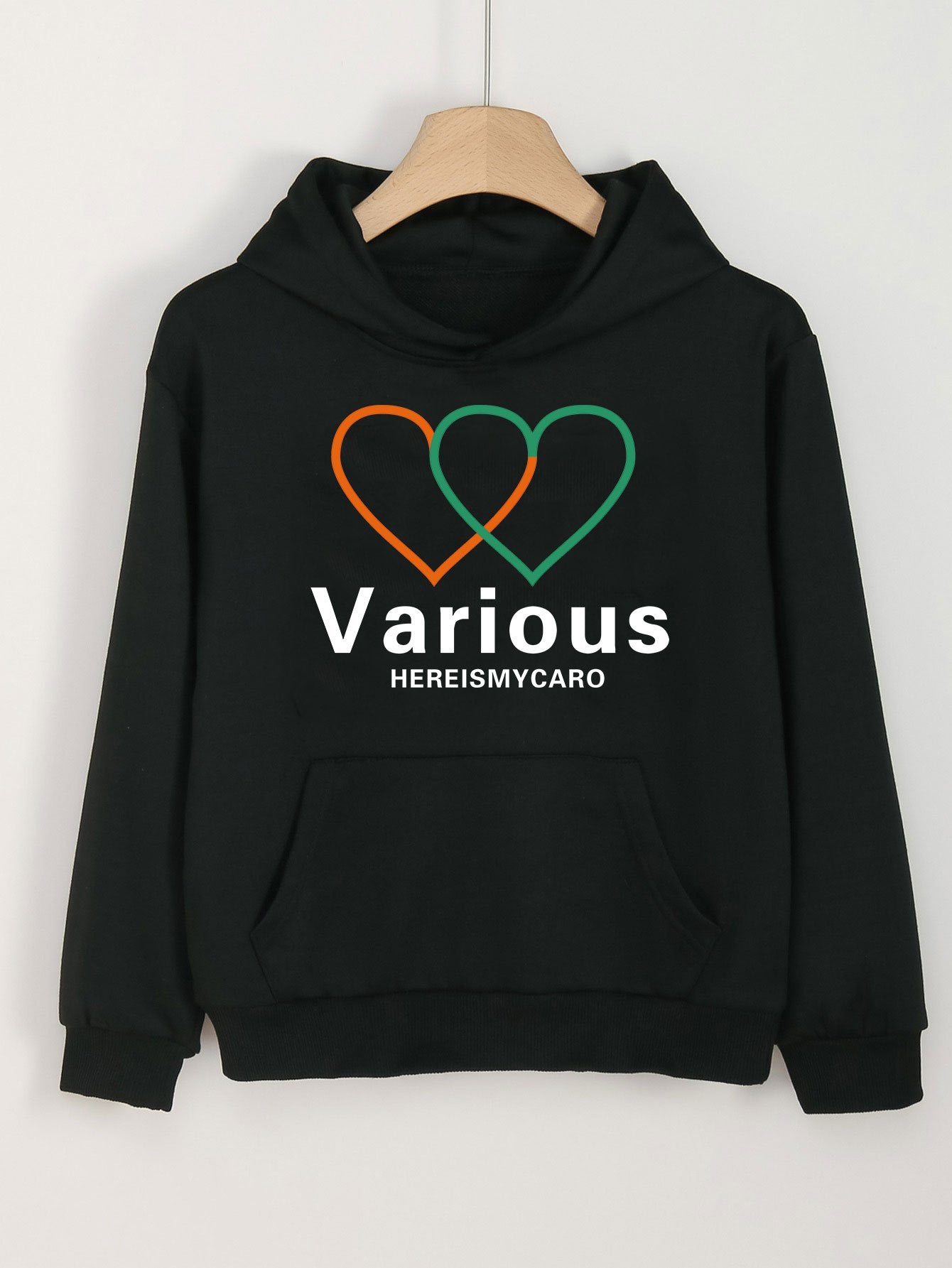 Girls Cartoon Hearts Long Sleeve Hoodie Sweatshirt Cute Pullover
