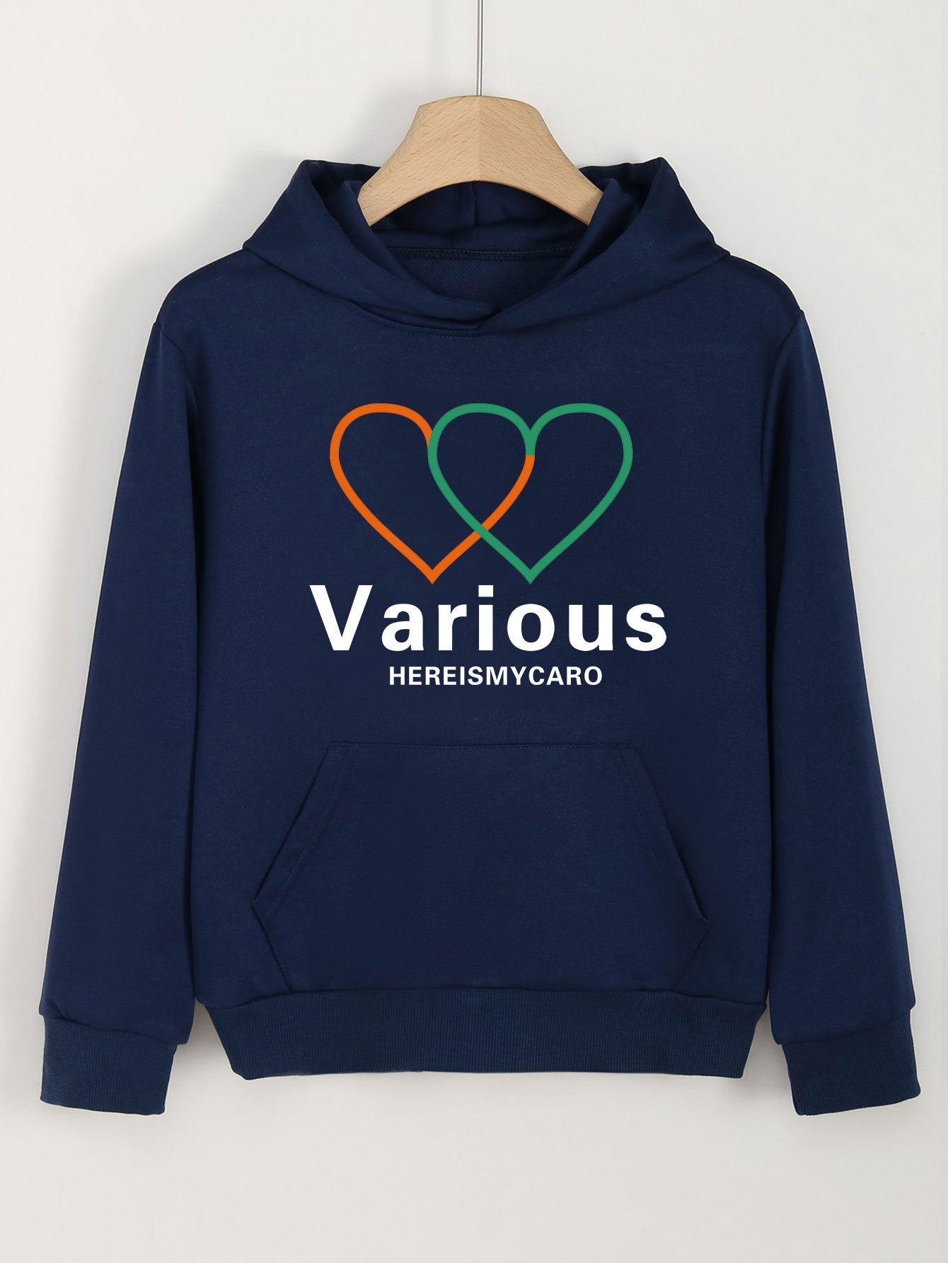Girls Cartoon Hearts Long Sleeve Hoodie Sweatshirt Cute Pullover