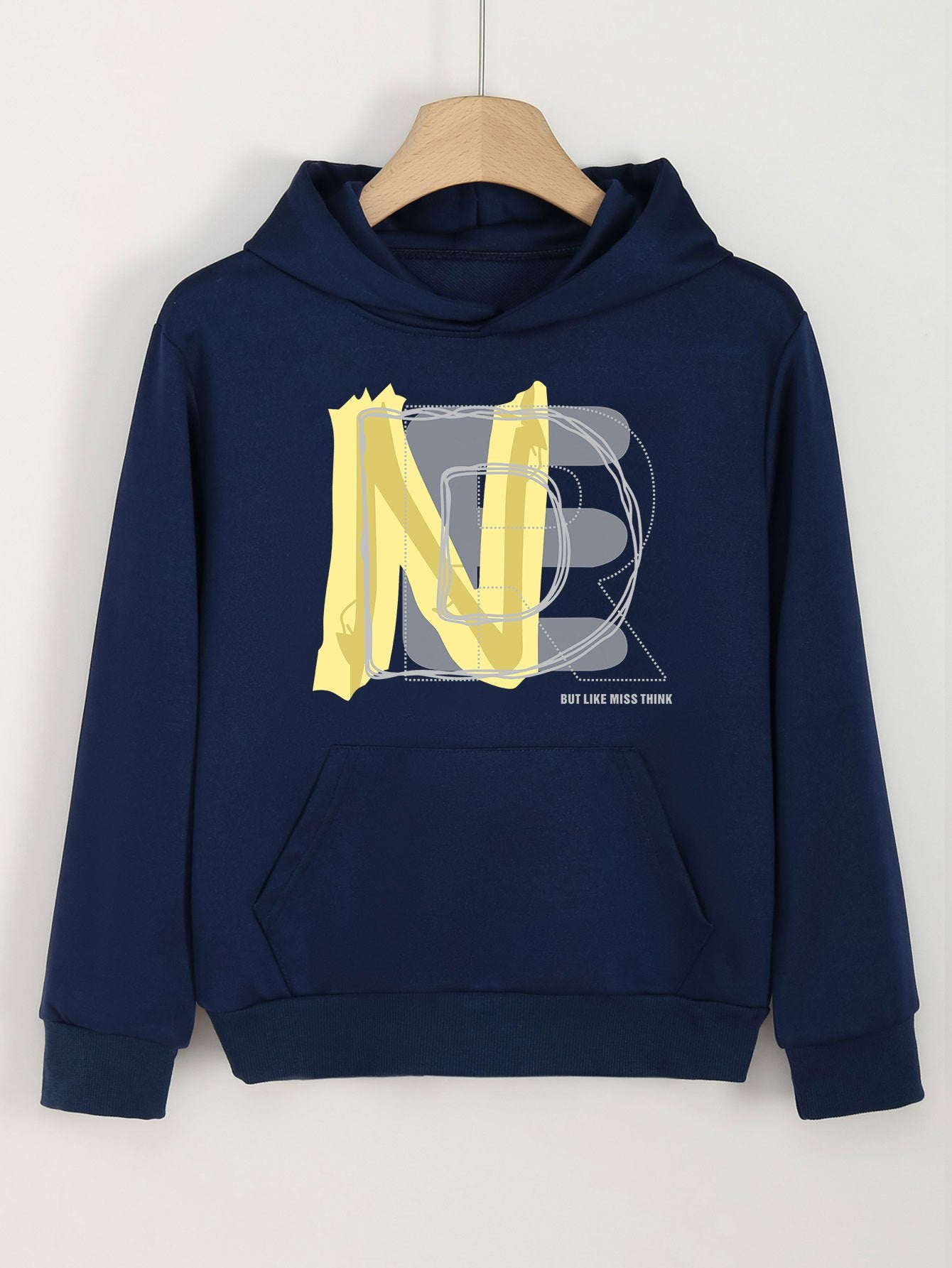 Girls Creative Letter Print Hoodies Comfy Hooded Pullover Spring Fall
