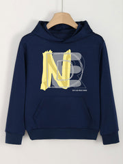 Girls Creative Letter Print Hoodies Comfy Hooded Pullover Spring Fall