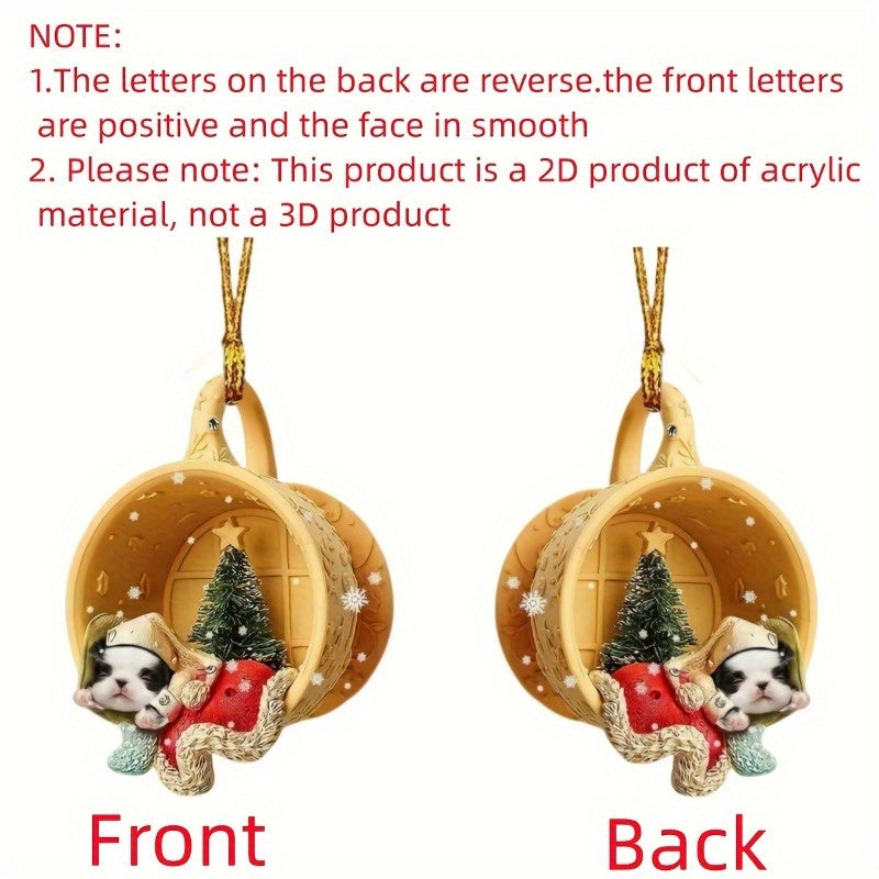 Mini Puppy Keychain Pendant Car Rearview Mirror Hanging Ornament
