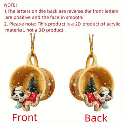 Mini Puppy Keychain Pendant Car Rearview Mirror Hanging Ornament