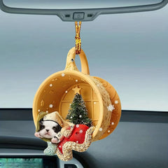 Mini Puppy Keychain Pendant Car Rearview Mirror Hanging Ornament