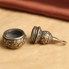 Retro Style Brass Gourd Keychain Pendant Lucky Fengshui Gourd Keyring Gift