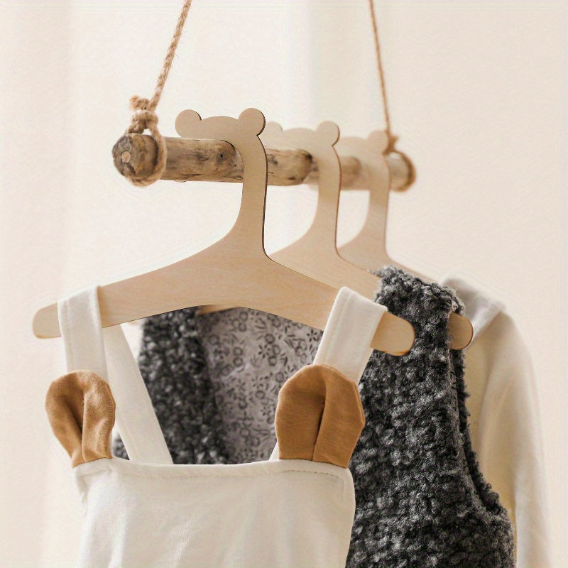 Wooden Bear Kids Hanger for Clothing Stores