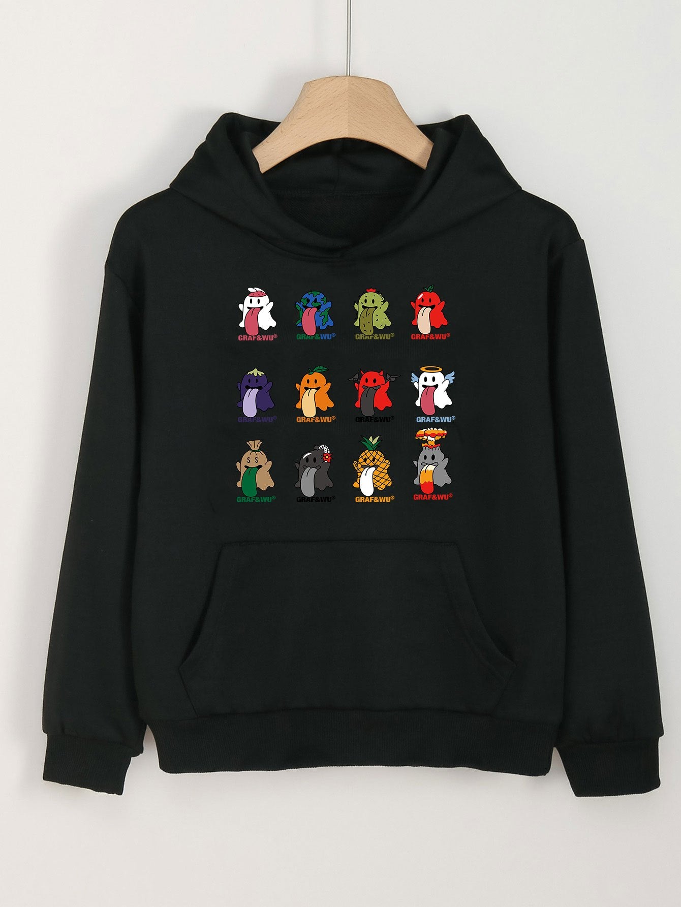 Girls Ghost Print Hoodies Comfy Pullover Spring Fall Christmas Gift