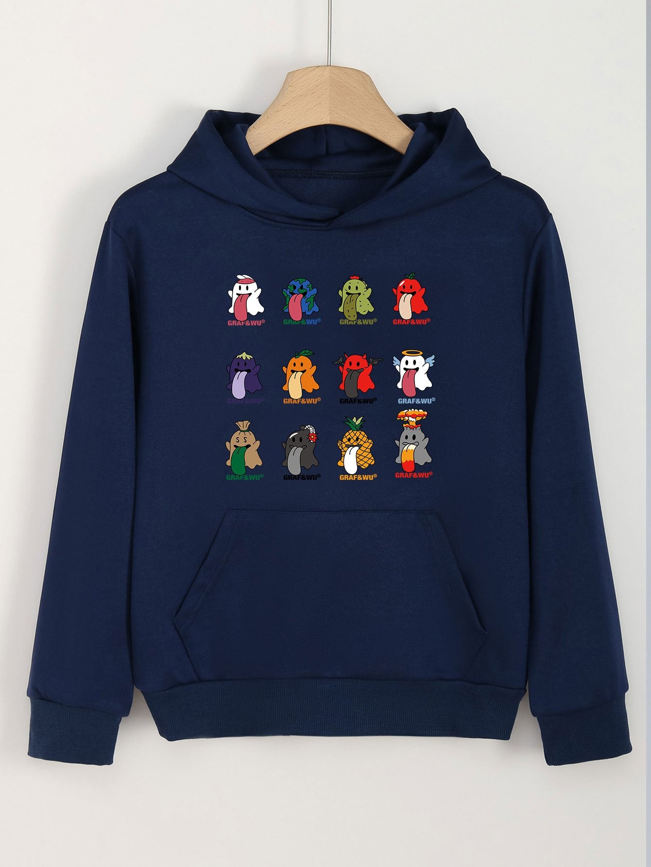 Girls Ghost Print Hoodies Comfy Pullover Spring Fall Christmas Gift