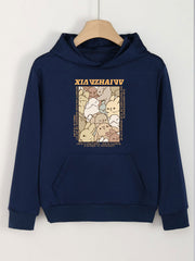 Girls Bunny Pastel Hoodies Comfy Hooded Pullover With Pocket