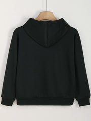 Girls Cartoon Garbage Pattern Hooded Sweatshirt for Outdoor Activities