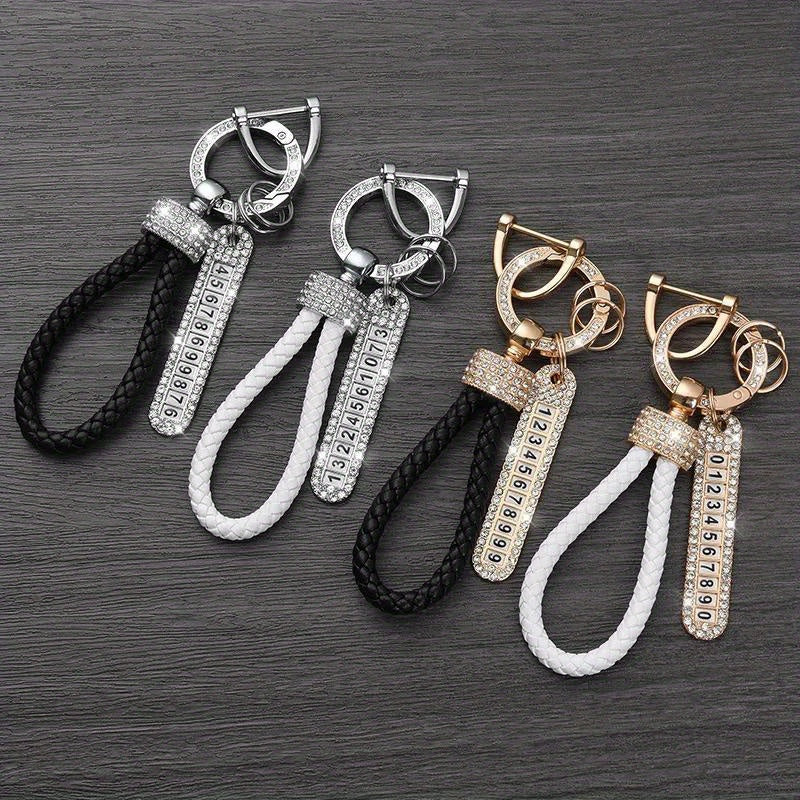 Anti lost Keychain Phone Number Tag Keyring For Women Men