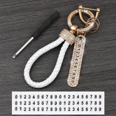 Anti lost Keychain Phone Number Tag Keyring For Women Men
