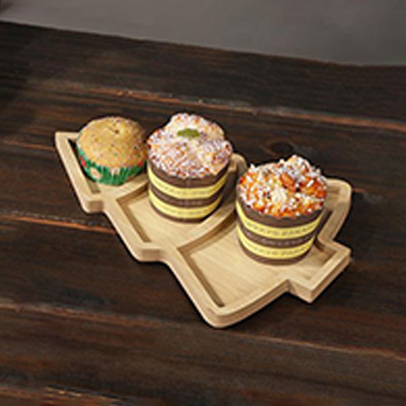 Christmas Tree Dessert Plate Grid Storage Tray Party Supplies