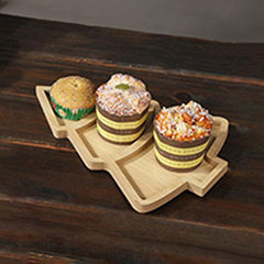 Christmas Tree Dessert Plate Grid Storage Tray Party Supplies