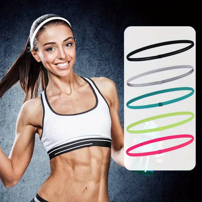 3pcs Elastic Yoga Headband For Sports Running And Fitness