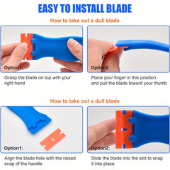 108pcs Plastic Razor Blade Scraper Label Decal Remover Tool