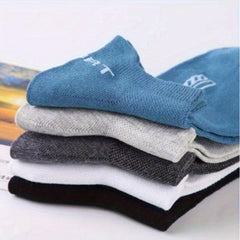 Breathable Mesh Deodorant Sports Ankle Socks, 5 Pairs