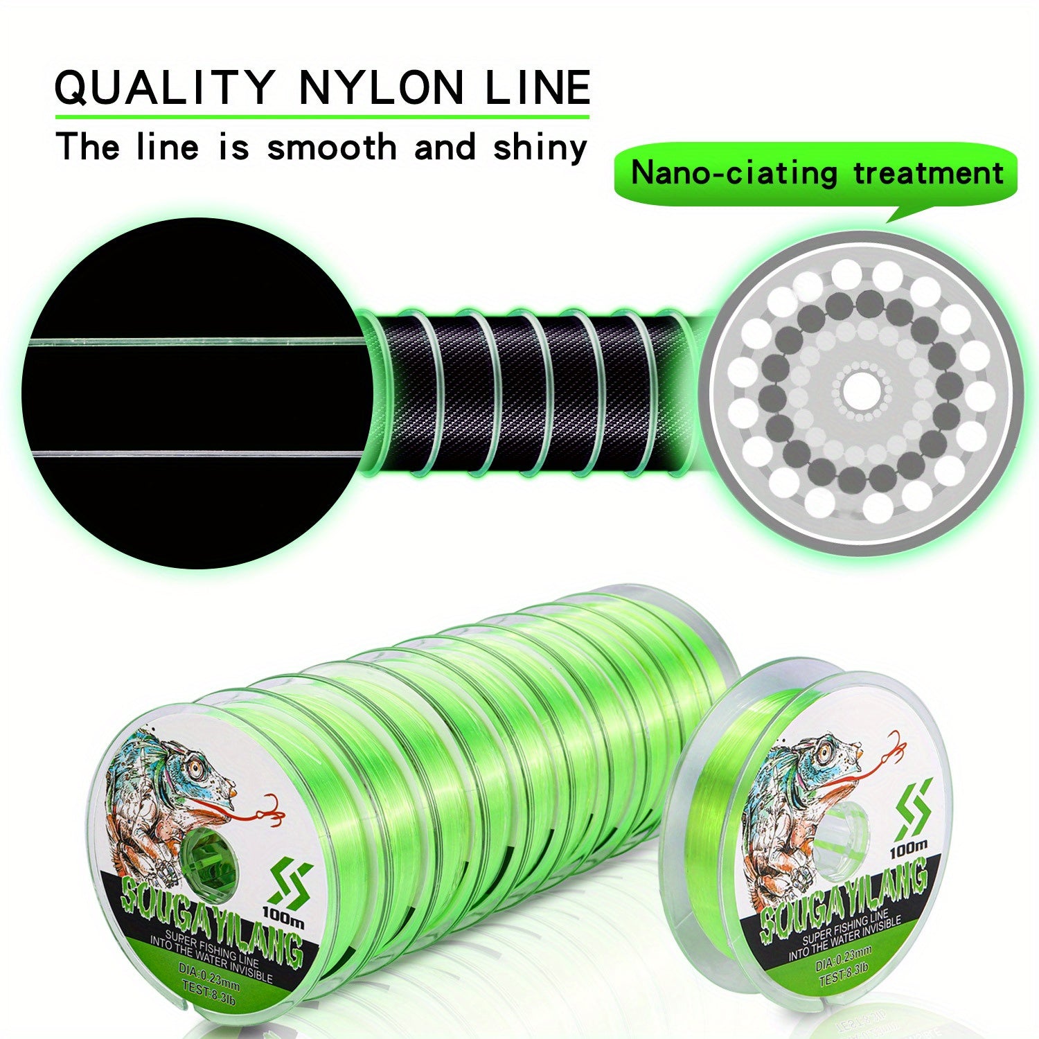 1000m 1090yds Nylon Fishing Line 0.18-0.45mm Lure Fishing Tackle