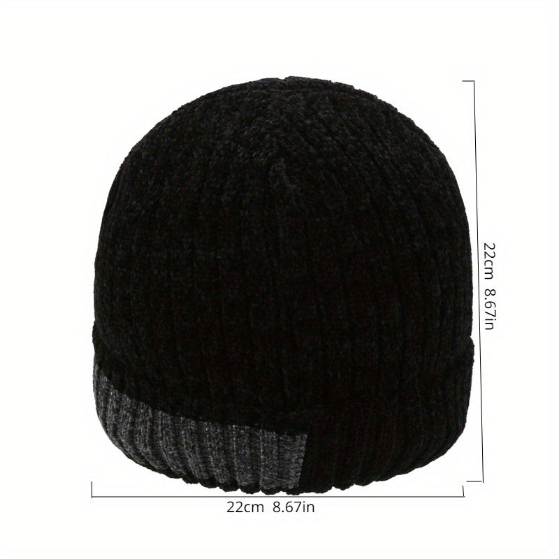 Men's Winter Thickened Knitted Beanie Hat