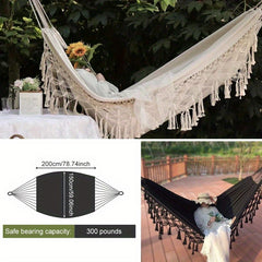 Tassel Hammock Canvas Indoor Outdoor Camping Travel