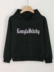 Girls Alphabets Pattern Hooded Sweatshirt for Spring and Autumn