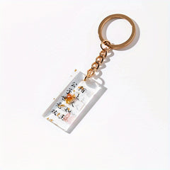 Chinese Calligraphy Acrylic Keychain Chinese Poetry Keyring Ornament Year's Gift