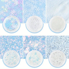 6pcs Resin Pigment Snowflakes Glitter Sequins DIY Resin Fille