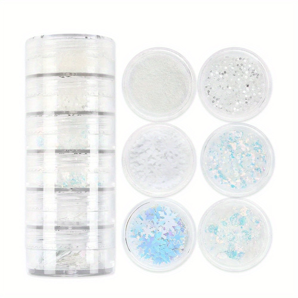 6pcs Resin Pigment Snowflakes Glitter Sequins DIY Resin Fille