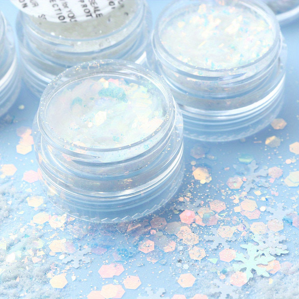 6pcs Resin Pigment Snowflakes Glitter Sequins DIY Resin Fille