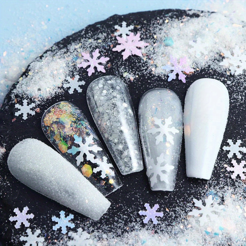 6pcs Resin Pigment Snowflakes Glitter Sequins DIY Resin Fille