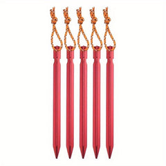 5pcs Aluminum Tent Stakes Hiking Camping Outdoor Travel Sand Accessories